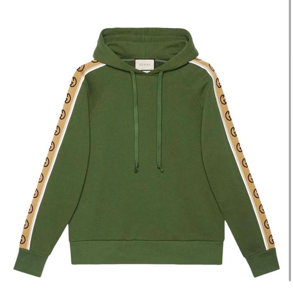 Gucci Tape Detail Popover Hoodie (2X)
'Asparagus Green'
